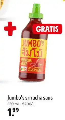 Jumbo Jumbo’s sriracha saus aanbieding