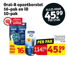 Kruidvat Oral-B opzetborstel 16-pak en iO 10-pak aanbieding