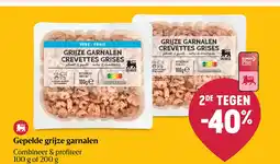 Delhaize Gepelde grijze garnalen aanbieding