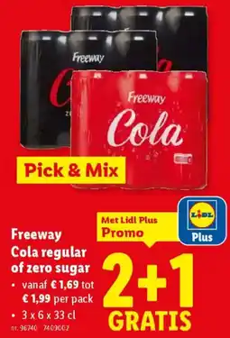 Lidl Freeway Cola regular of zero sugar aanbieding