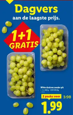 Lidl Witte druiven zonder pit aanbieding