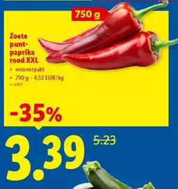 Lidl Zoete punt paprika rood XXL aanbieding