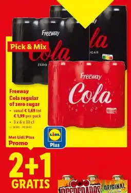 Lidl Freeway Cola regular of zero sugar aanbieding