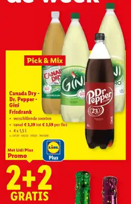 Lidl Canada Dry, Dr. Pepper, Gini Frisdrank aanbieding