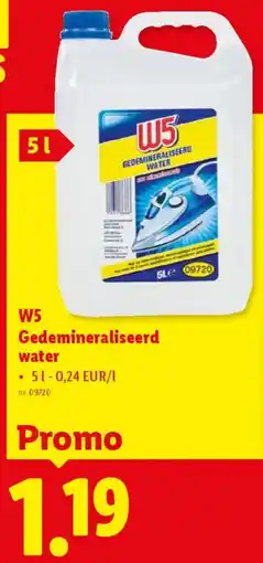 Lidl W5 Gedemineraliseerd water aanbieding