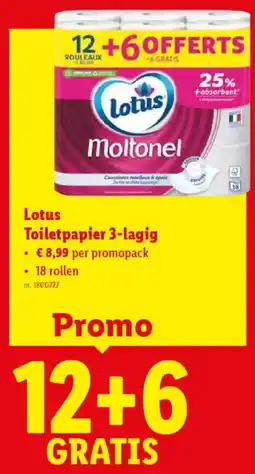 Lidl Lotus Toiletpapier 3 lagig aanbieding