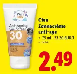 Lidl Cien Zonnecrème anti-age aanbieding