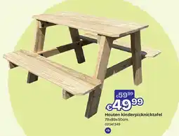 Dreamland Houten kinderpicknicktafel 79x89x50cm aanbieding