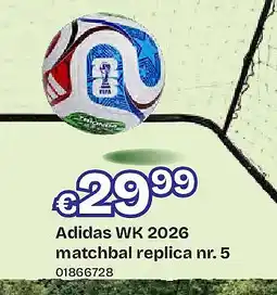 Dreamland Adidas WK 2026 matchbal replica nr. 5 aanbieding