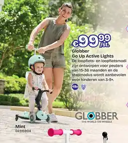 Dreamland Globber Go Up Active Lights Mint aanbieding