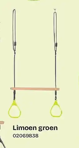 Dreamland DICE Trapeze met ringen Limoen groen aanbieding