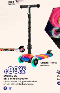 Dreamland BOLDCUBE Big 3 Wheel Scooter Crystal Rubix aanbieding