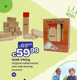 Dreamland Kubb Viking Original rubberwood met rode koning aanbieding