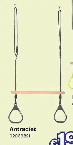 Dreamland DICE Trapeze met ringen Antraciet aanbieding