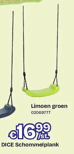 Dreamland DICE Schommelplank Limoen groen aanbieding