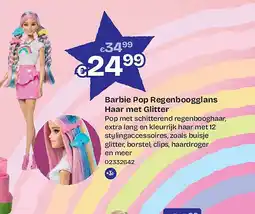 Dreamland Barbie Pop Regenboogglans Haar met Glitter aanbieding