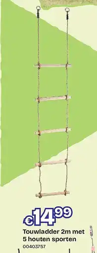 Dreamland Touwladder 2m met 5 houten sporten aanbieding