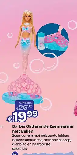 Dreamland Barbie Glitterende Zeemeermin met Bellen aanbieding
