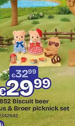 Dreamland 5852 Biscuit beer Zus & Broer picknick set aanbieding