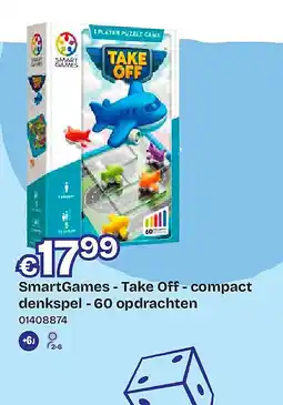 Dreamland SmartGames - Take Off - compact denkspel - 60 opdrachten aanbieding