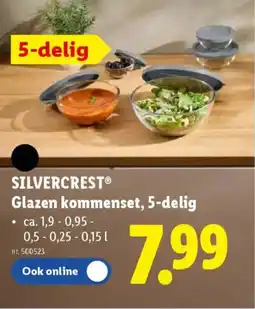 Lidl Silvercrest Glazen kommenset aanbieding
