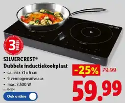 Lidl Silvercrest Dubbele inductiekookplaat aanbieding