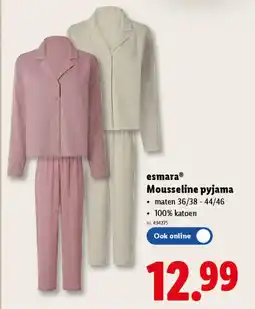 Lidl Esmara Mousseline Pyjama aanbieding