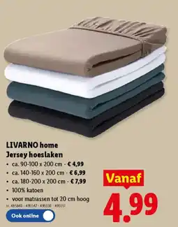 Lidl Livarno home Jersey Hoeslaken aanbieding