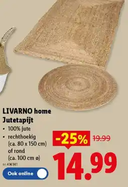 Lidl Livarno home jutetapijt aanbieding
