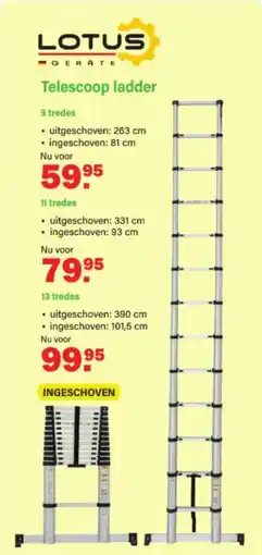 Van Cranenbroek Lotus Gerate Telescoop Ladder aanbieding