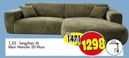 Budget Meubelen 1,25 - longchair XL kleur Moncler 20 Moss aanbieding