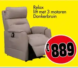Budget Meubelen Relax lift met 3 motoren Donkerbruin aanbieding