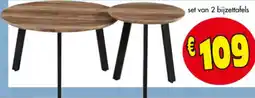 Budget Meubelen Set van 2 Bijzettafels aanbieding