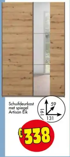Budget Meubelen Schuifdeurkast met spiegel aanbieding