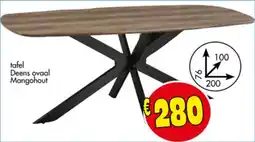 Budget Meubelen tafel Deens ovaal Mangohout aanbieding