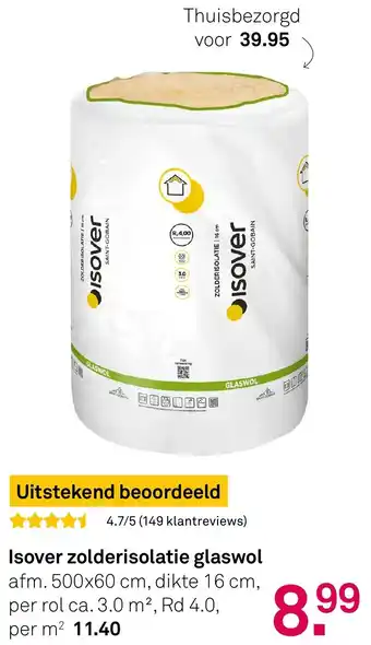 Karwei Isover Zolderisolatie Glaswol aanbieding