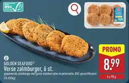 ALDI Golden Seafood Verse zalmburger aanbieding