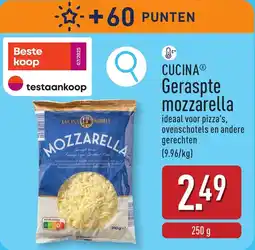 ALDI Cucina Geraspte Mozzarella aanbieding