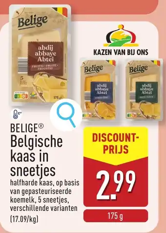 ALDI Belige Belgische Kaas in Sneetjes aanbieding