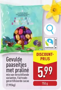 ALDI Gevulde Paaseitjes met Praliné aanbieding
