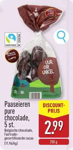 ALDI Paaseieren pure chocolade aanbieding