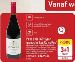 ALDI Pays d'OC IGP syrah grénache Les Cayrolles aanbieding