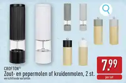 ALDI Crofton Zout en Pepermolen of Kruidenmolen aanbieding