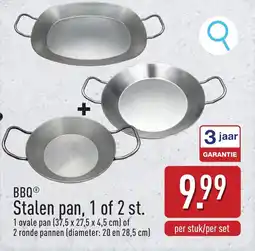 ALDI BBQ Stalen pan, 1 of 2 stuks aanbieding