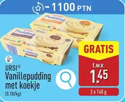 ALDI URSI Vanillepudding met koekje aanbieding