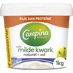 Albert Heijn Campina Volle kwark naturel voordeelpak aanbieding