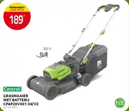Brico Central Park Grasmaaier Met Batterij CPAP20V4X1-34/V2 aanbieding