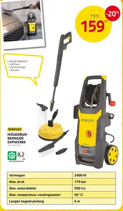 Brico Stanley Hogedrukreiniger SXPW24BX aanbieding