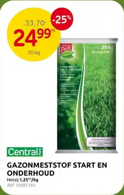 Brico Central Park Gazonmeststof Start en Onderhoud aanbieding