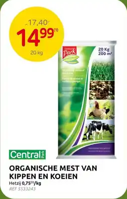 Brico Central Park Organische Mest Van Kippen en Koeien aanbieding